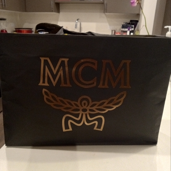 MCM Beige Monogram Messenger Bag - Picture 8 of 8